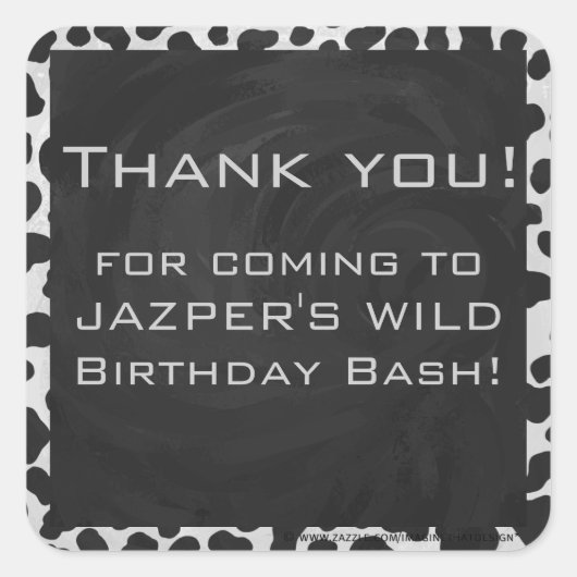 Dalmatische Monogrtam Black en White Prints Vierkante Sticker (Voorkant)