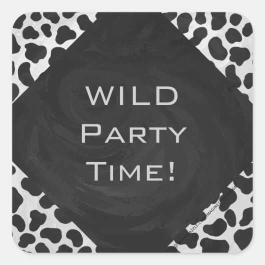 Dalmatische Monogrtam Black en White Prints Vierkante Sticker (Voorkant)