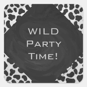 Dalmatische Monogrtam Black en White Prints Vierkante Sticker