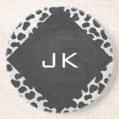 Dalmatische Monogrtam Black en White Prints Zandsteen Onderzetter (Voorkant)