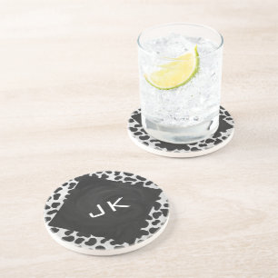 Dalmatische Monogrtam Black en White Prints Zandsteen Onderzetter