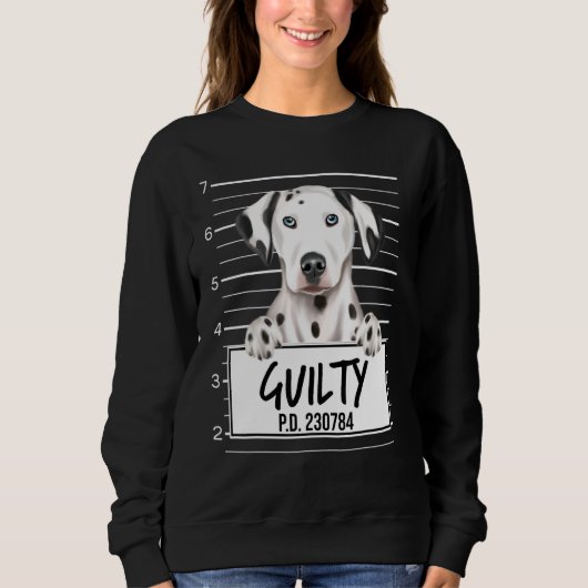 Dalmatische Mugshot Schuldige Hond Trui (Voorkant)