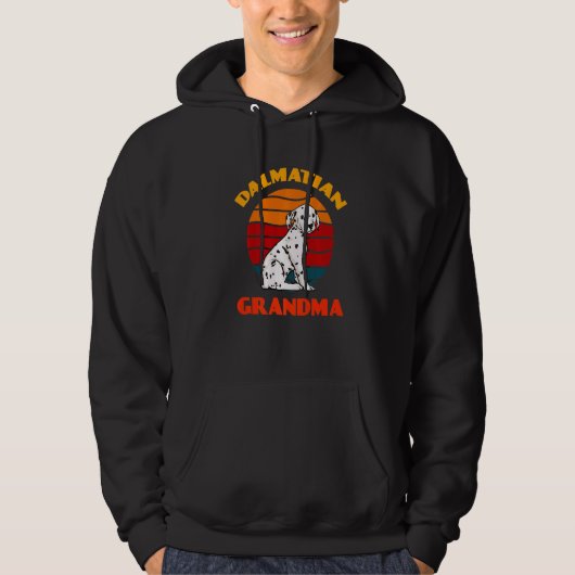 Dalmatische Oma Moederdag Dog Retro Hoodie (Voorkant)