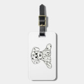 Dalmatische opgevulde hondenschets, zwart bagagelabel (Voorkant verticaal)