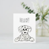 Dalmatische opgevulde hondenschets, zwart briefkaart (Staand voorkant)