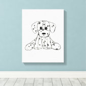 Dalmatische opgevulde hondenschets, zwart canvas afdruk (Insitu (Houten vloer))