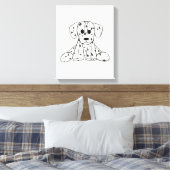 Dalmatische opgevulde hondenschets, zwart canvas afdruk (Insitu (Slaapkamer))