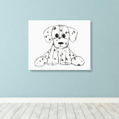 Dalmatische opgevulde hondenschets, zwart canvas afdruk (Insitu (Houten vloer))