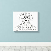 Dalmatische opgevulde hondenschets, zwart canvas afdruk (Insitu (Houten vloer))