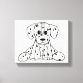 Dalmatische opgevulde hondenschets, zwart canvas afdruk (Voorkant)