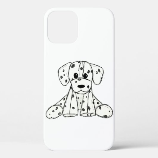 Dalmatische opgevulde hondenschets, zwart Case-Mate iPhone case (Achterkant)
