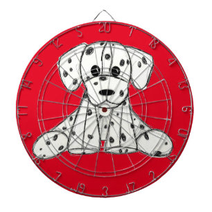 Dalmatische opgevulde hondenschets, zwart dartbord