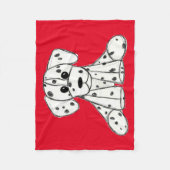 Dalmatische opgevulde hondenschets, zwart fleece deken (Voorkant)