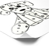 Dalmatische opgevulde hondenschets, zwart foto afdruk (Hoek)