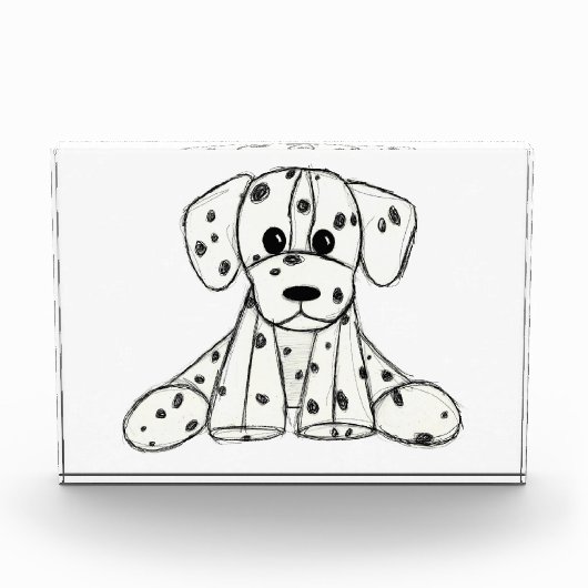 Dalmatische opgevulde hondenschets, zwart fotoblokken (Voorkant)