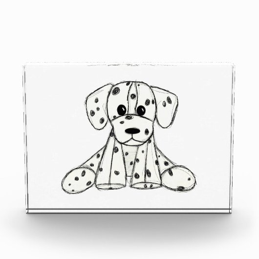 Dalmatische opgevulde hondenschets, zwart fotoblokken (Voorkant)