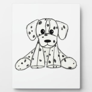 Dalmatische opgevulde hondenschets, zwart fotoplaat