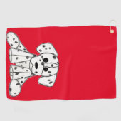 Dalmatische opgevulde hondenschets, zwart golfhanddoek (Horizontaal)