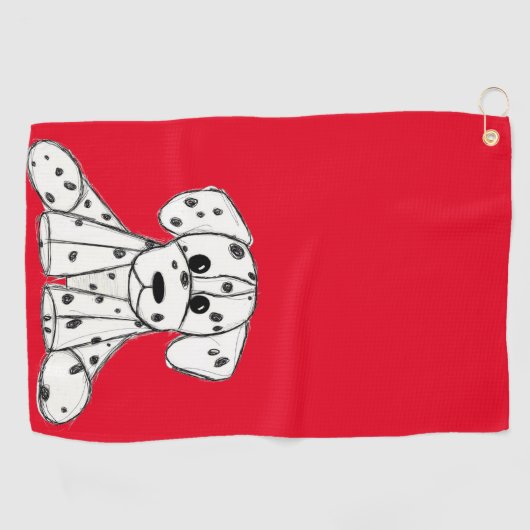 Dalmatische opgevulde hondenschets, zwart golfhanddoek (Horizontaal)