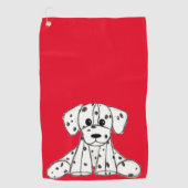 Dalmatische opgevulde hondenschets, zwart golfhanddoek (Voorkant)