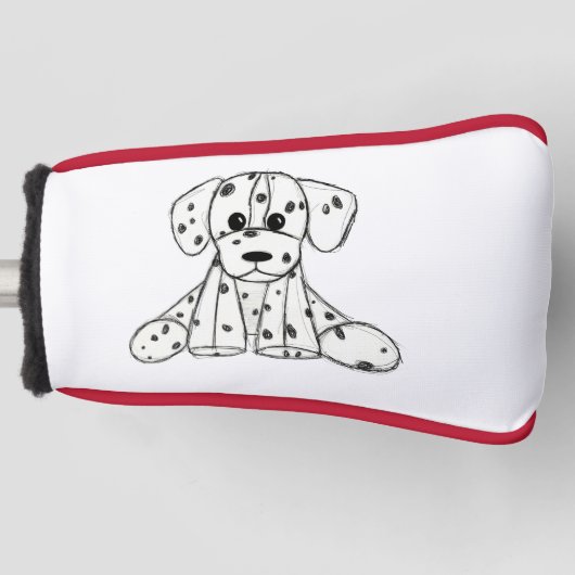 Dalmatische opgevulde hondenschets, zwart golfheadcover (Voorkant)