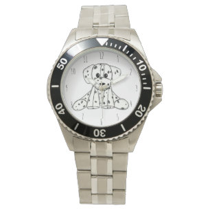 Dalmatische opgevulde hondenschets, zwart horloge