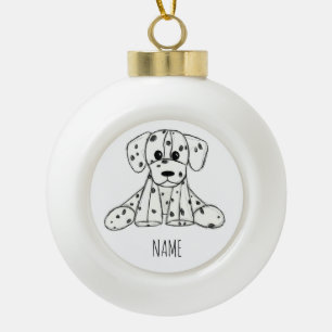 Dalmatische opgevulde hondenschets, zwart keramische bal ornament