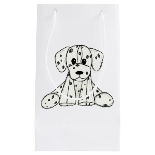 Dalmatische opgevulde hondenschets, zwart klein cadeauzakje (Voorkant)