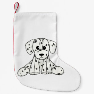 Dalmatische opgevulde hondenschets, zwart kleine kerstsok