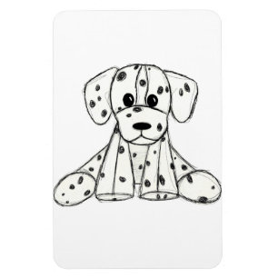 Dalmatische opgevulde hondenschets, zwart magneet