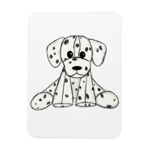 Dalmatische opgevulde hondenschets, zwart magneet