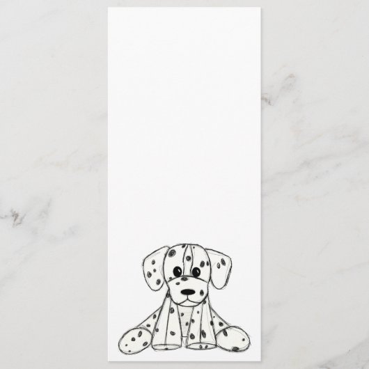 Dalmatische opgevulde hondenschets, zwart menu (Voorkant)