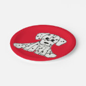 Dalmatische opgevulde hondenschets, zwart papieren bordje (Gekanteld)