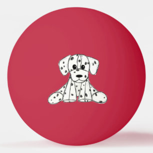Dalmatische opgevulde hondenschets, zwart pingpongbal