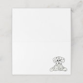 Dalmatische opgevulde hondenschets, zwart plaatskaartje (Buitenkant ongevouwen)