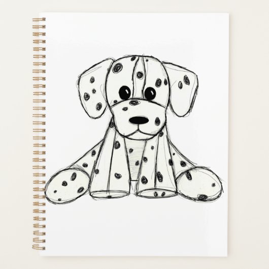 Dalmatische opgevulde hondenschets, zwart planner (Voorkant)