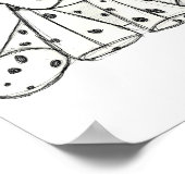 Dalmatische opgevulde hondenschets, zwart poster (Hoek)