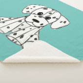 Dalmatische opgevulde hondenschets, zwart sherpa deken (3/4)