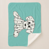 Dalmatische opgevulde hondenschets, zwart sherpa deken (Voorkant)