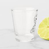 Dalmatische opgevulde hondenschets, zwart shot glas (Links)