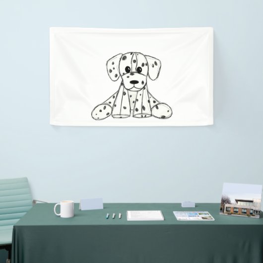 Dalmatische opgevulde hondenschets, zwart spandoek (Beurs)