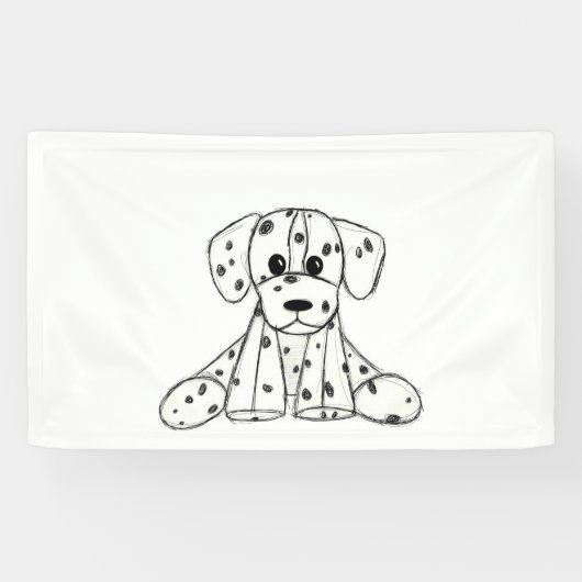 Dalmatische opgevulde hondenschets, zwart spandoek (Horizontaal)