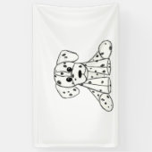 Dalmatische opgevulde hondenschets, zwart spandoek (Verticaal)