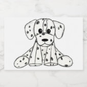 Dalmatische opgevulde hondenschets, zwart sparkling wijnetiket (Enkel label)