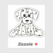 Dalmatische opgevulde hondenschets, zwart sticker (Vel)