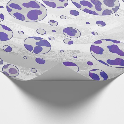 Dalmatische Paarse en witte poka Dot Cadeaupapier (Hoek)