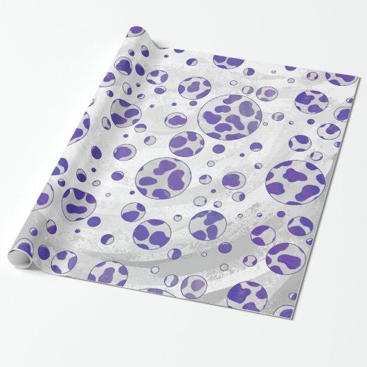 Dalmatische Paarse en witte poka Dot Cadeaupapier (Uitgerold)