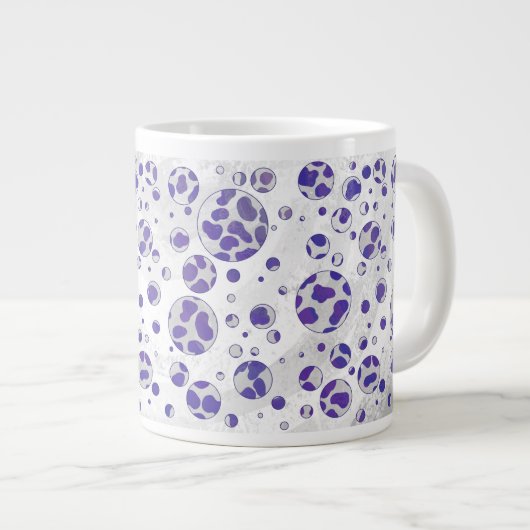 Dalmatische Paarse en witte poka Dot Grote Koffiekop (Voorkant rechts)