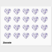 Dalmatische Paarse en witte poka Dot Hart Sticker (Vel)