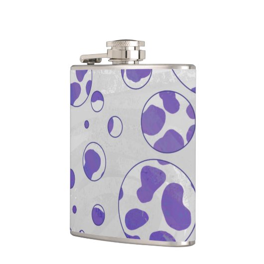 Dalmatische Paarse en witte poka Dot Heupfles (Links)